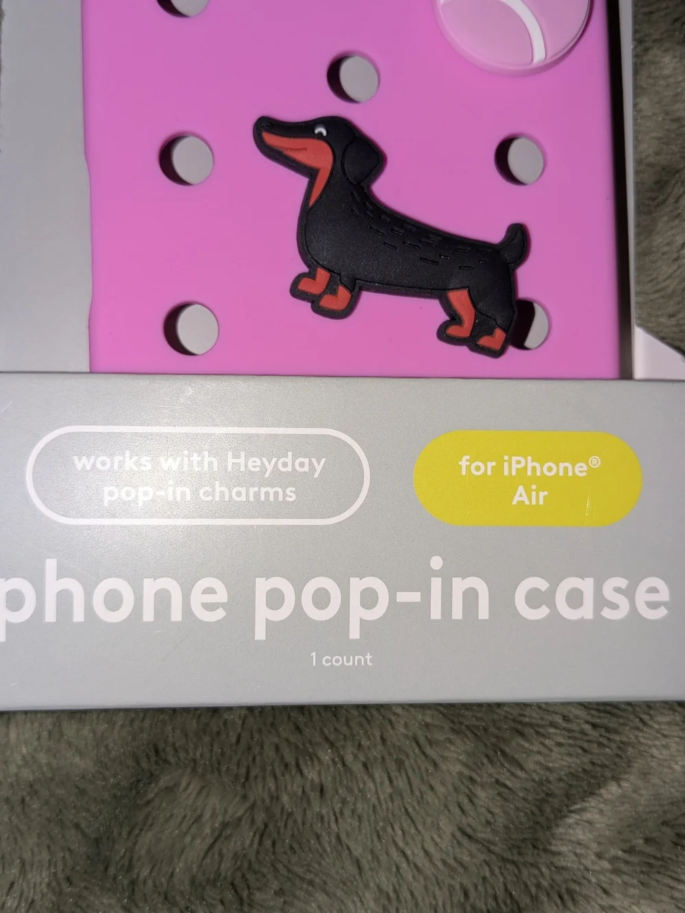 heyday Pink Dog Pop-In Phone Case with Dachshund Charm